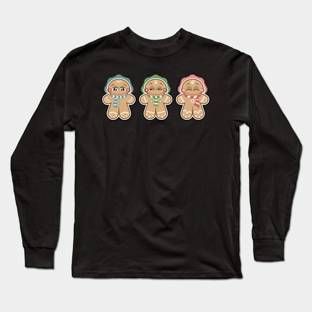 Holiday Gingerbread Men Long Sleeve T-Shirt by CartoonCapo